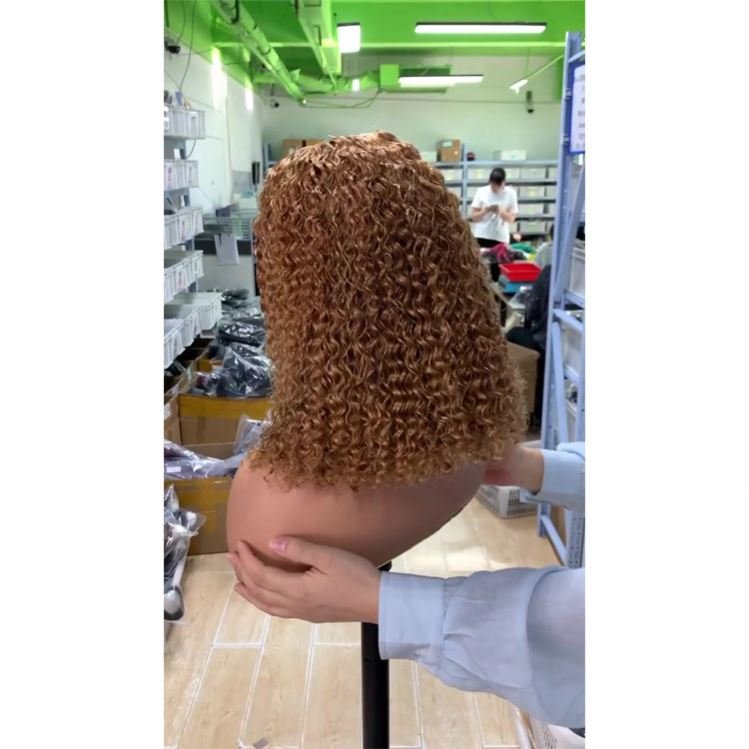 Human Hair Supplier 13*4 T Lace Frontal Wig Natural Color Virgin Human Hair Short Curly Vietnamese Hair Vendor For Black Women