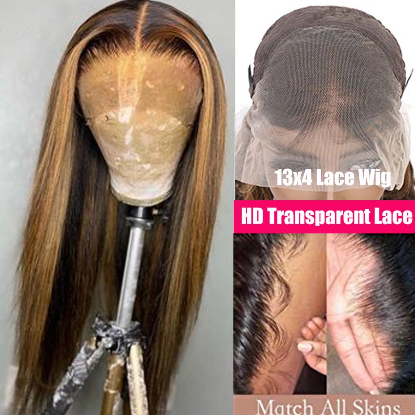 Lemoda 180% Blond Highlight 4/27 Human Hair Wigs For Black Women 40 Inch 13x4 13x6 HD Transparent Lace Front Human Hair Wigs