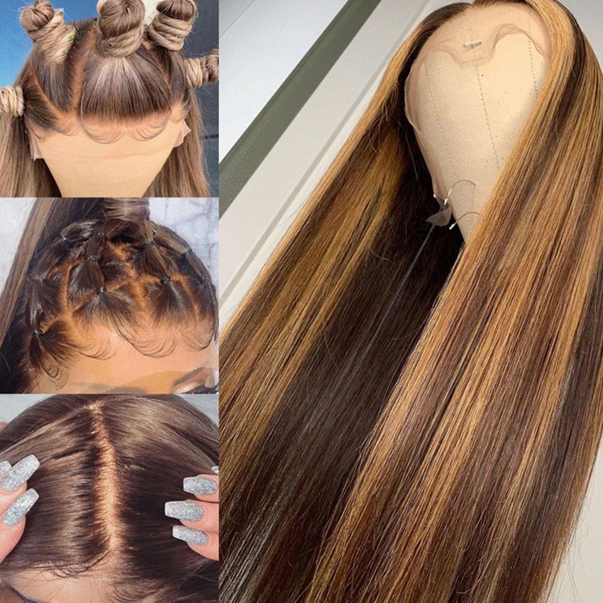 Lemoda 180% Blond Highlight 4/27 Human Hair Wigs For Black Women 40 Inch 13x4 13x6 HD Transparent Lace Front Human Hair Wigs