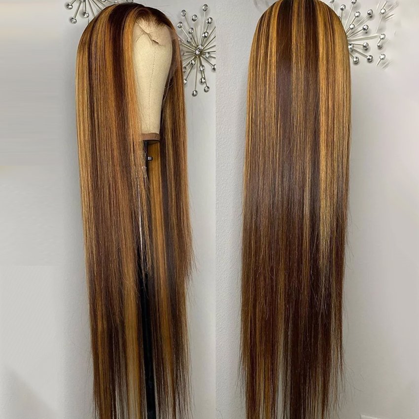 Lemoda 180% Blond Highlight 4/27 Human Hair Wigs For Black Women 40 Inch 13x4 13x6 HD Transparent Lace Front Human Hair Wigs