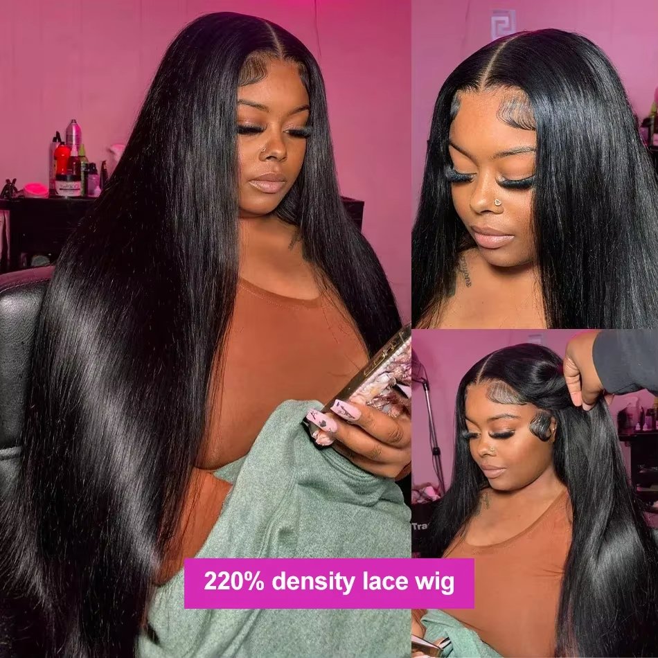 Bone Straight 13x4 Full Lace Front Raw Indian Human Hair HD Lace Frontal Wig Brazilian Virgin Bone Straight Human Hair Wigs