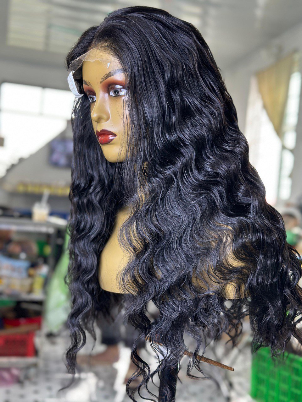 Trending Raw Hair Deep Wavy Black Closure Wig Black Straight Front Vietnamese Supplier Real Human Hair Wholesale Pricelist