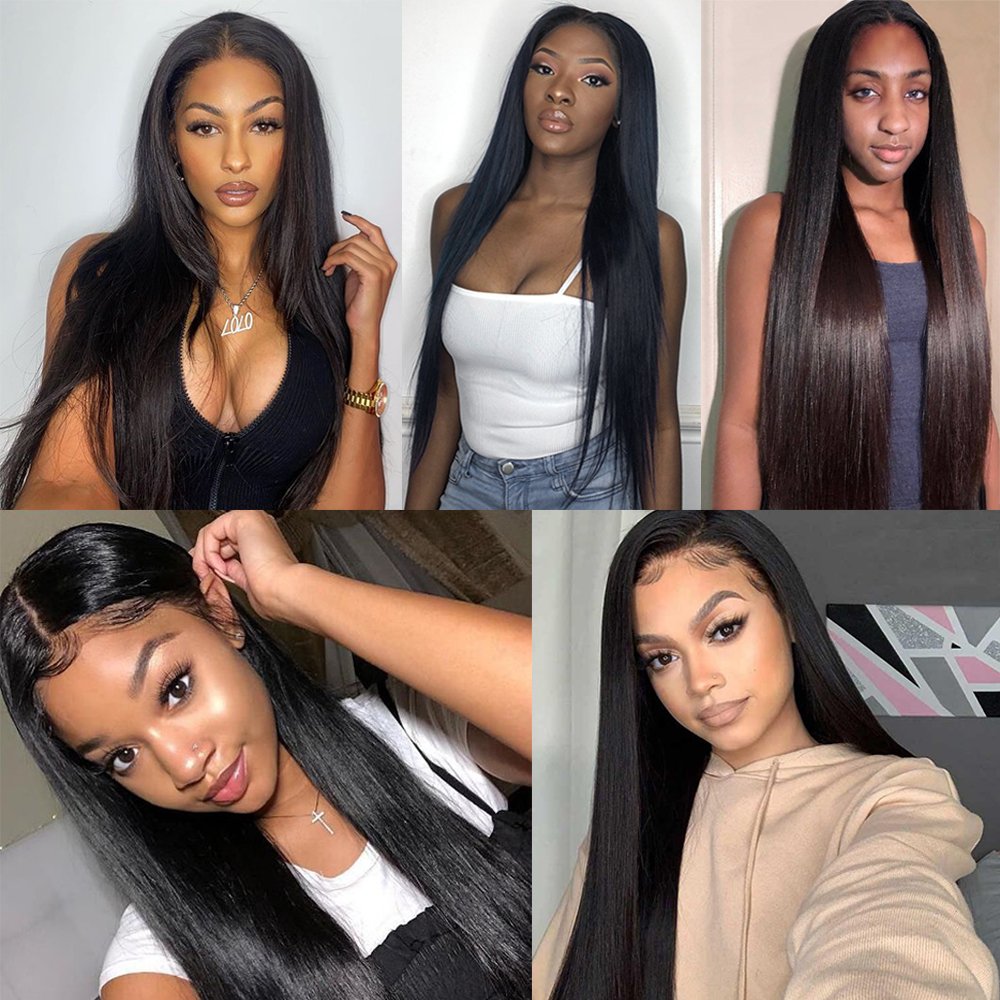 12A pre plucked natural hairline wholesale bone straight human hair short brazilian hair lace front wig for black women