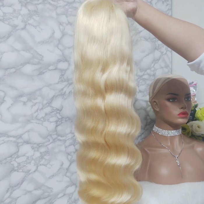Amara supplier virgin human hair 613 body wave wig high quality 613 lace front wig human hair for woman in stock can ship now