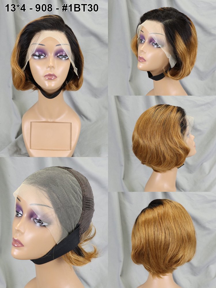 Factory Various Colors Short Bob Body Wave Wigs 360 Hd Lace Human Hair Wigs For Women