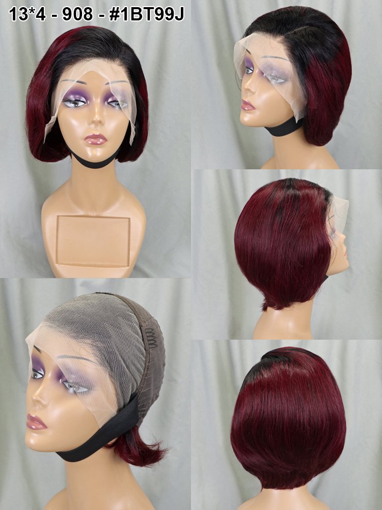 Factory Various Colors Short Bob Body Wave Wigs 360 Hd Lace Human Hair Wigs For Women