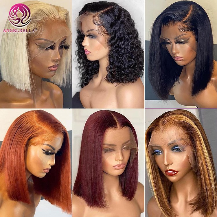 Wholesale Peruvian Bob Lace Front Human Hair Wig,Transparent Glueless Full HD Lace Bob Wig,Cheap 13*4 Lace Frontal Short Bob Wig