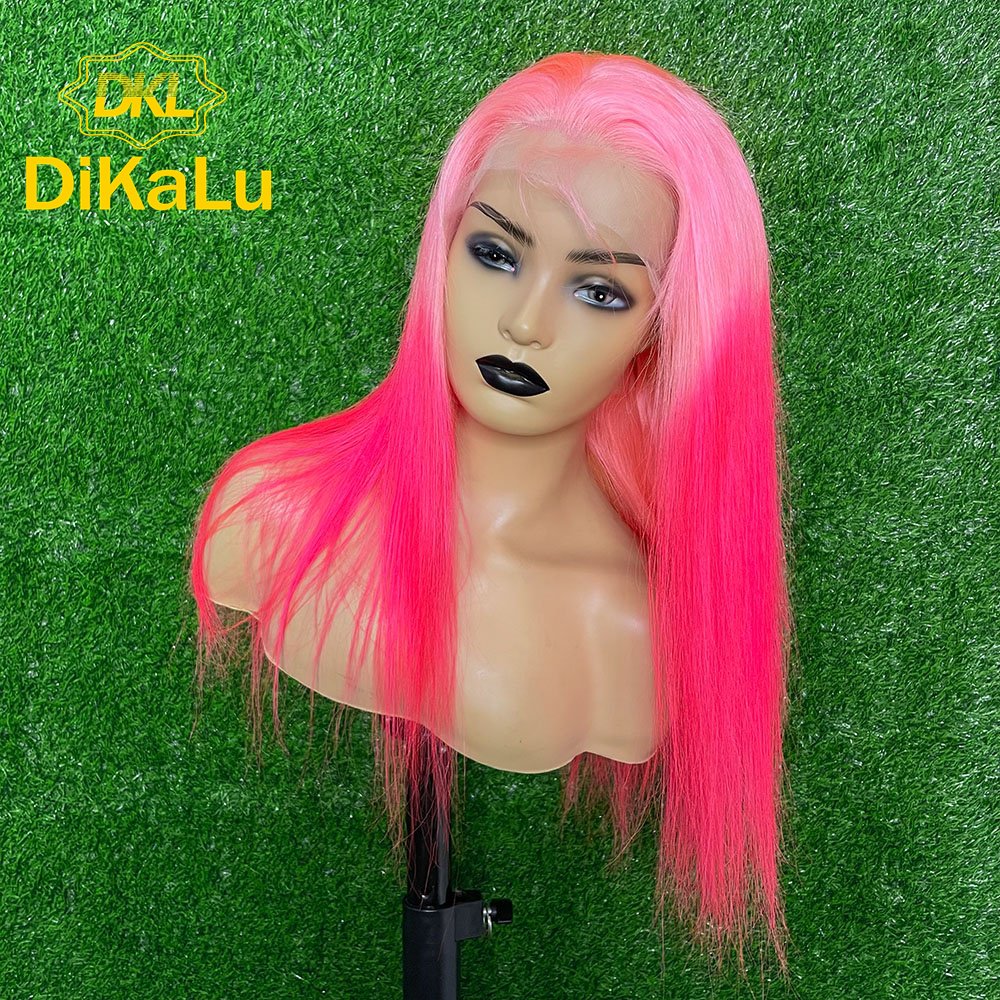13X6 Transparent Lace Frontal Wigs Light Pink Straight 13X4 Lace Front Wig 250 Density 613 Colored Human Hair Wigs For Women