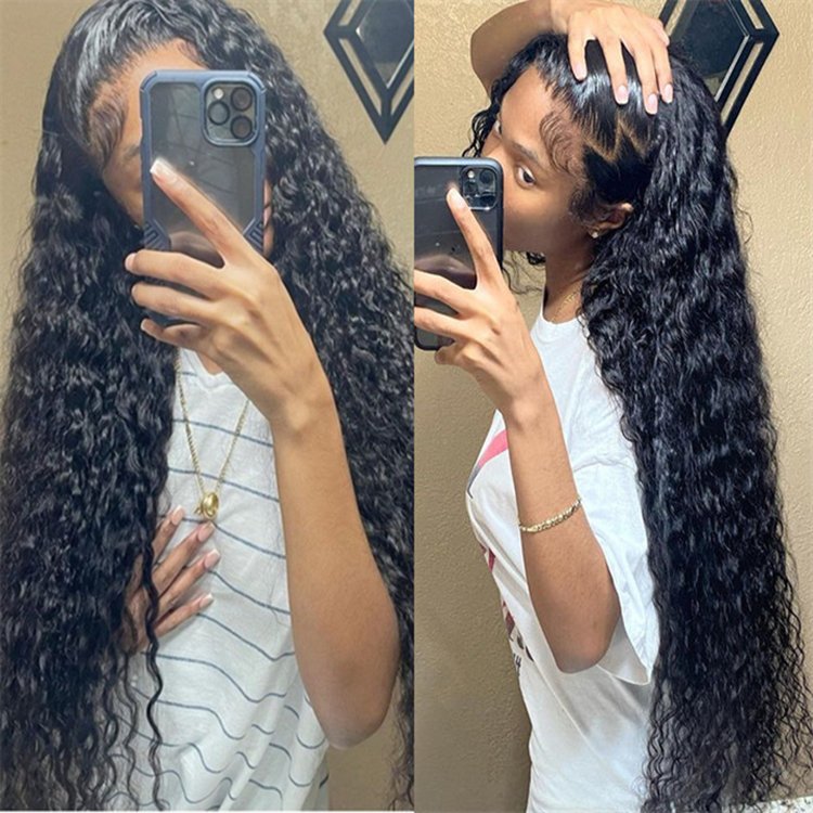 Deep Wave 13x4 13x6 Transparent Lace Front Human Hair Wigs For Women Pre Pluck HD Lace Wig Curly Lace Front Wigs Human Hair