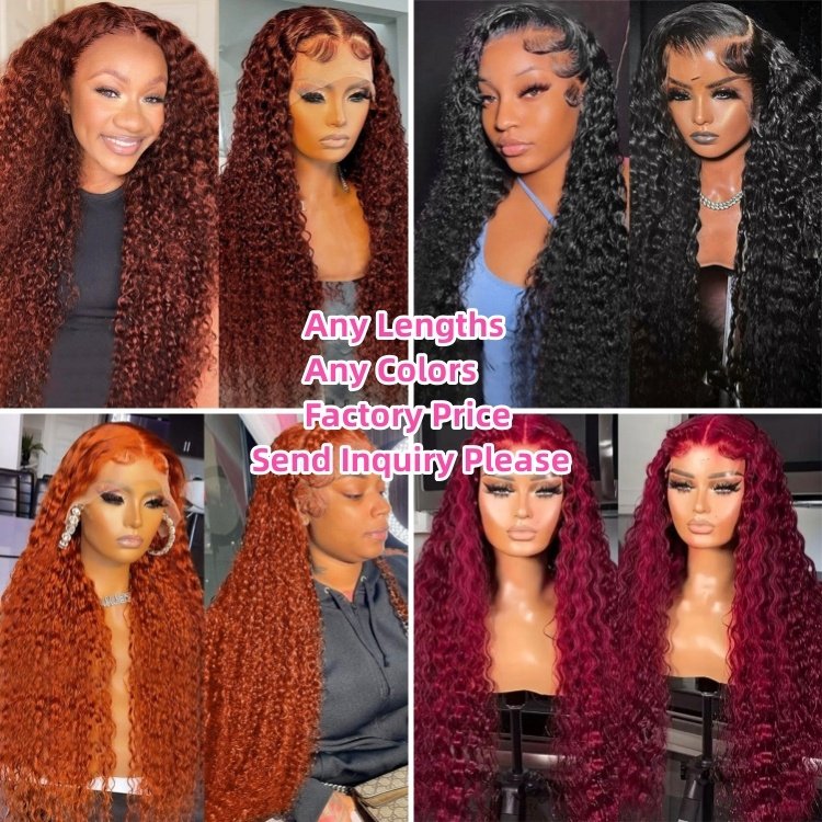 Deep Wave 13x4 13x6 Transparent Lace Front Human Hair Wigs For Women Pre Pluck HD Lace Wig Curly Lace Front Wigs Human Hair