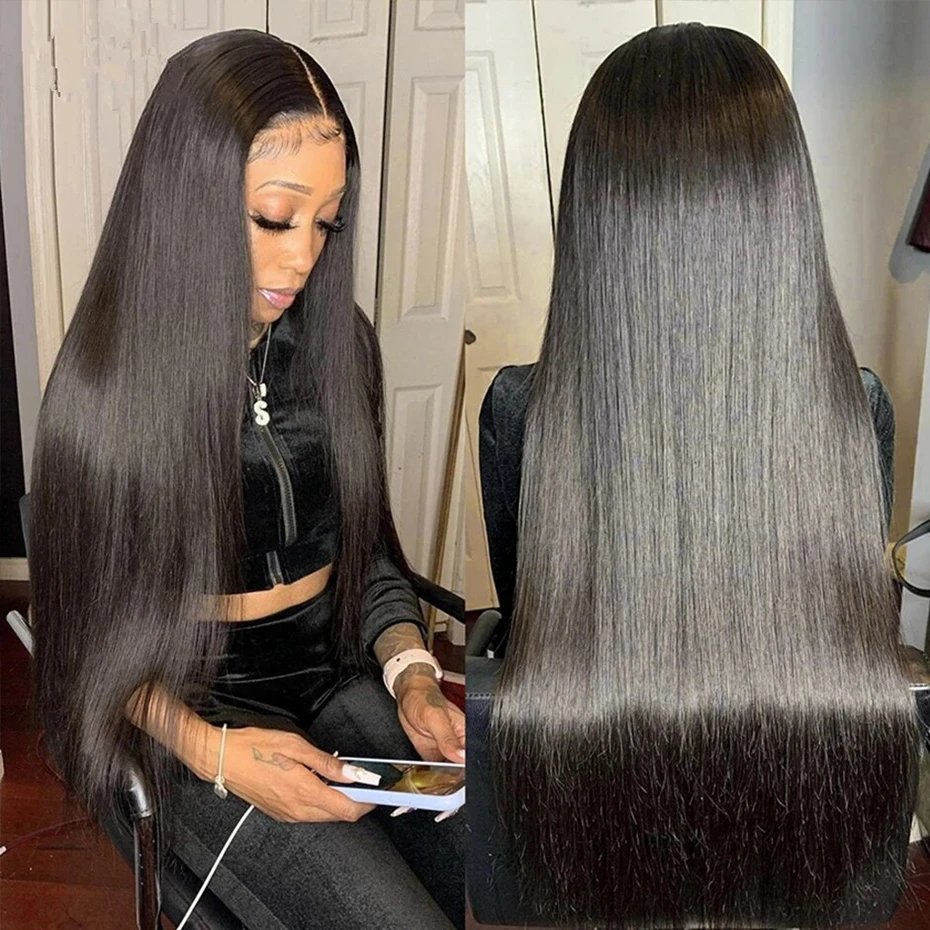 Wholesale Raw Chinese Bone Straight Human Hair Wig Real Hd Thin Lace Wigs High Quality 2x6 Lace Closure Double Drawn Lace Wig