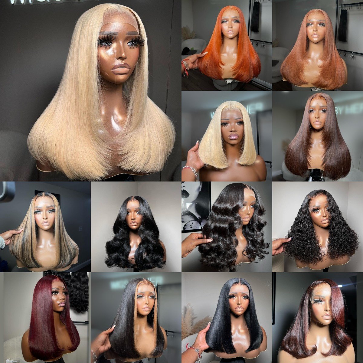 Star hair Top Grade Cheap Short Bob Wig Raw Brazilian Hair Lace Front Wig For Black Women Double Drawn 210% Human Hair Wig