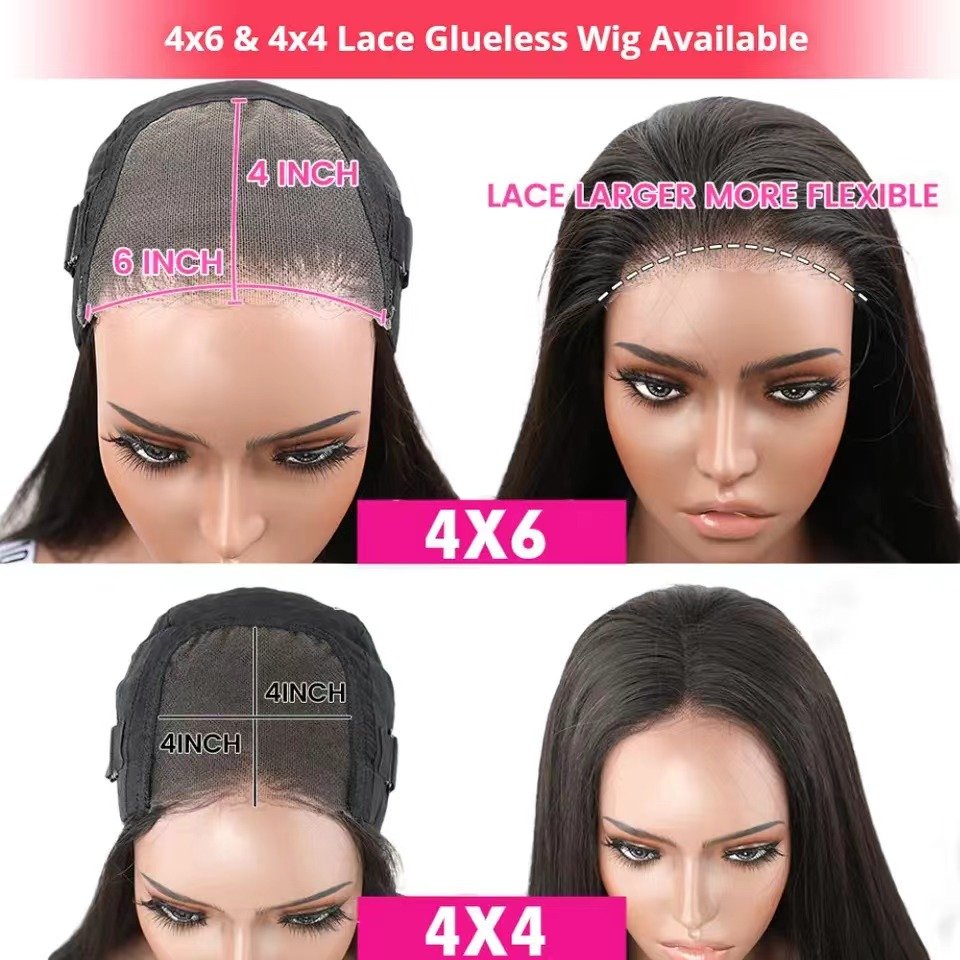 Glueless Wig 4x6 Closure HD Transparent Lace Front wig Loose Body Wave 100% Virgin Human Hair Wig For Black Women