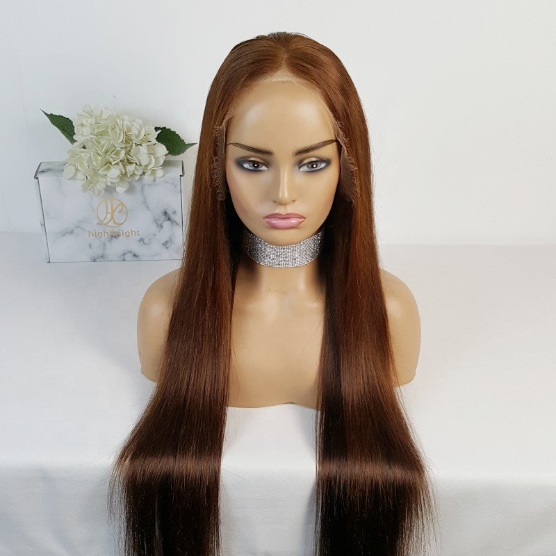 Highknight Cheap 100% Bone Straight Brazilian Virgin Human Hair 13*6 HD Glueless Full Lace Frontal Wigs For Black Women