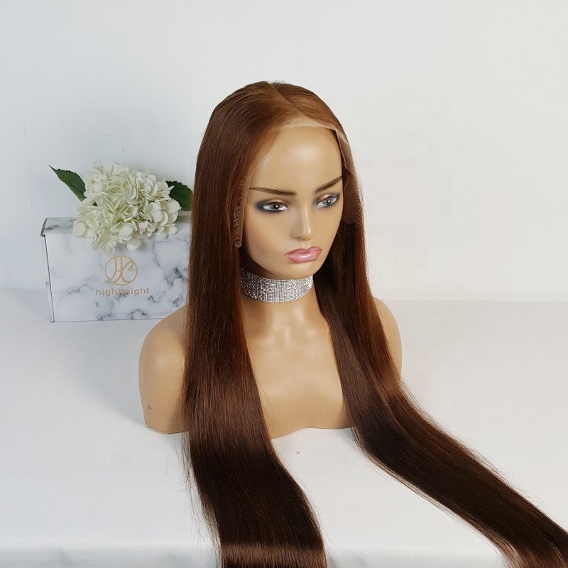 Highknight Cheap 100% Bone Straight Brazilian Virgin Human Hair 13*6 HD Glueless Full Lace Frontal Wigs For Black Women