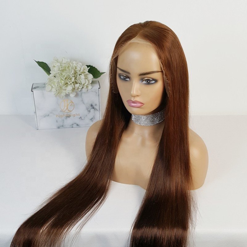 Highknight Cheap 100% Bone Straight Brazilian Virgin Human Hair 13*6 HD Glueless Full Lace Frontal Wigs For Black Women