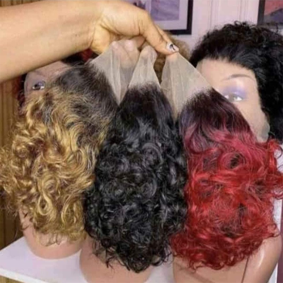 Cheap Price Short 13x1 Hd Lace Closure Pixie Wigs Frontal Peruvian Original Lace Front Wigs Brazil Human Hair Wigs And Logo