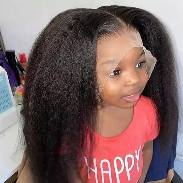 Yaki Straight Wig 360 Lace Frontal HD Human Hair Wigs Kinky Straight Wigs Front Brazilian Long Transparent Afro Kinky Curly Hair