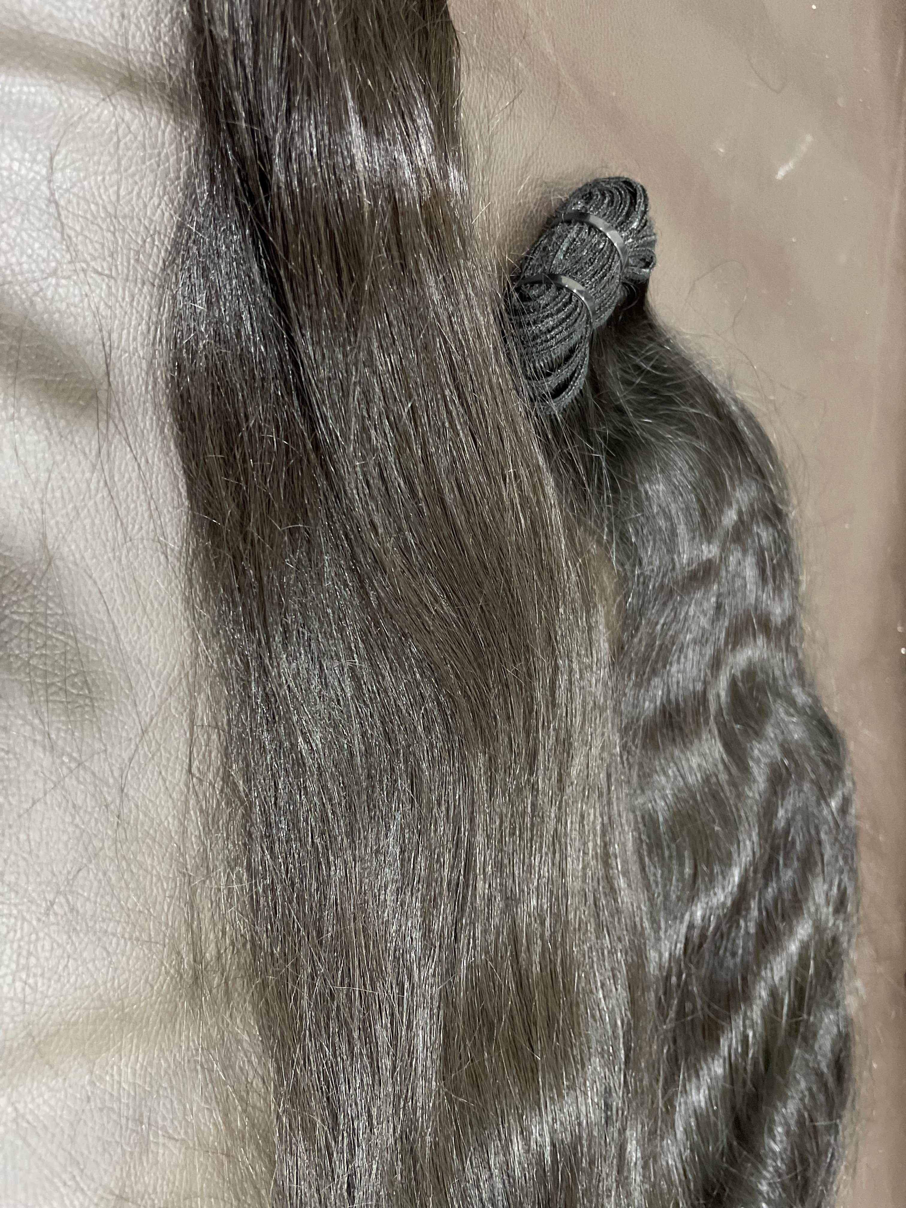 Raw unprocessed South Indian natural virgin temple human hair no shedding no tangle machine weft hair extensions fedex shipping