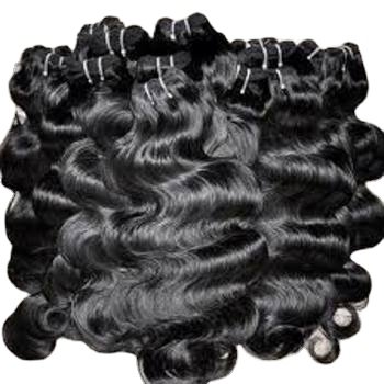 Raw unprocessed South Indian natural virgin temple human hair no shedding no tangle machine weft hair extensions fedex shipping