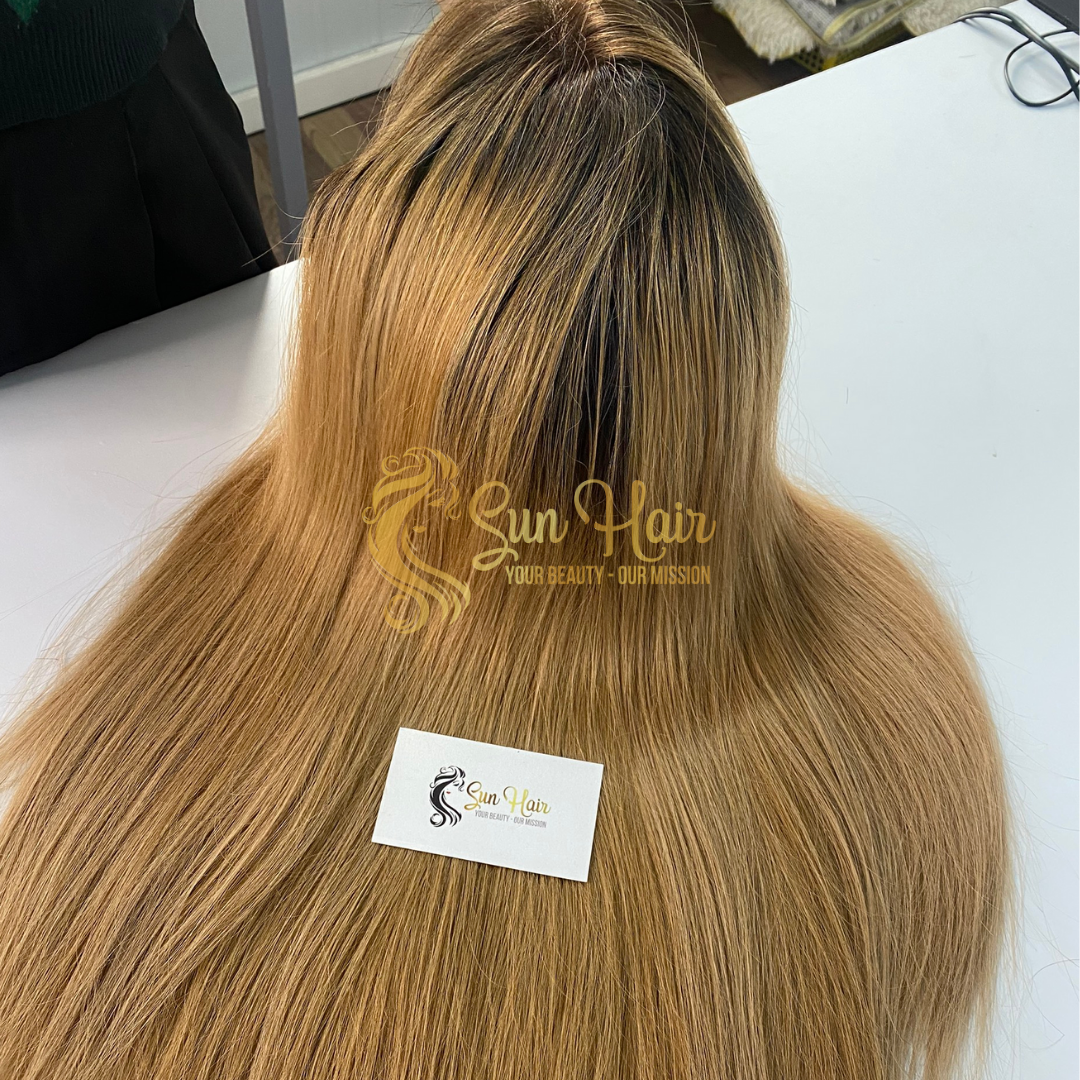 Sun Hair Company Hot Trending Ombre Brown Colour Virgin Straight Wig Hair Medium Size 100% Vietnamese Human Hair Extensions