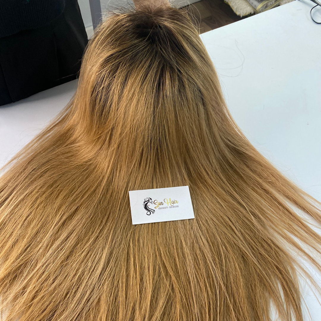 Sun Hair Company Hot Trending Ombre Brown Colour Virgin Straight Wig Hair Medium Size 100% Vietnamese Human Hair Extensions