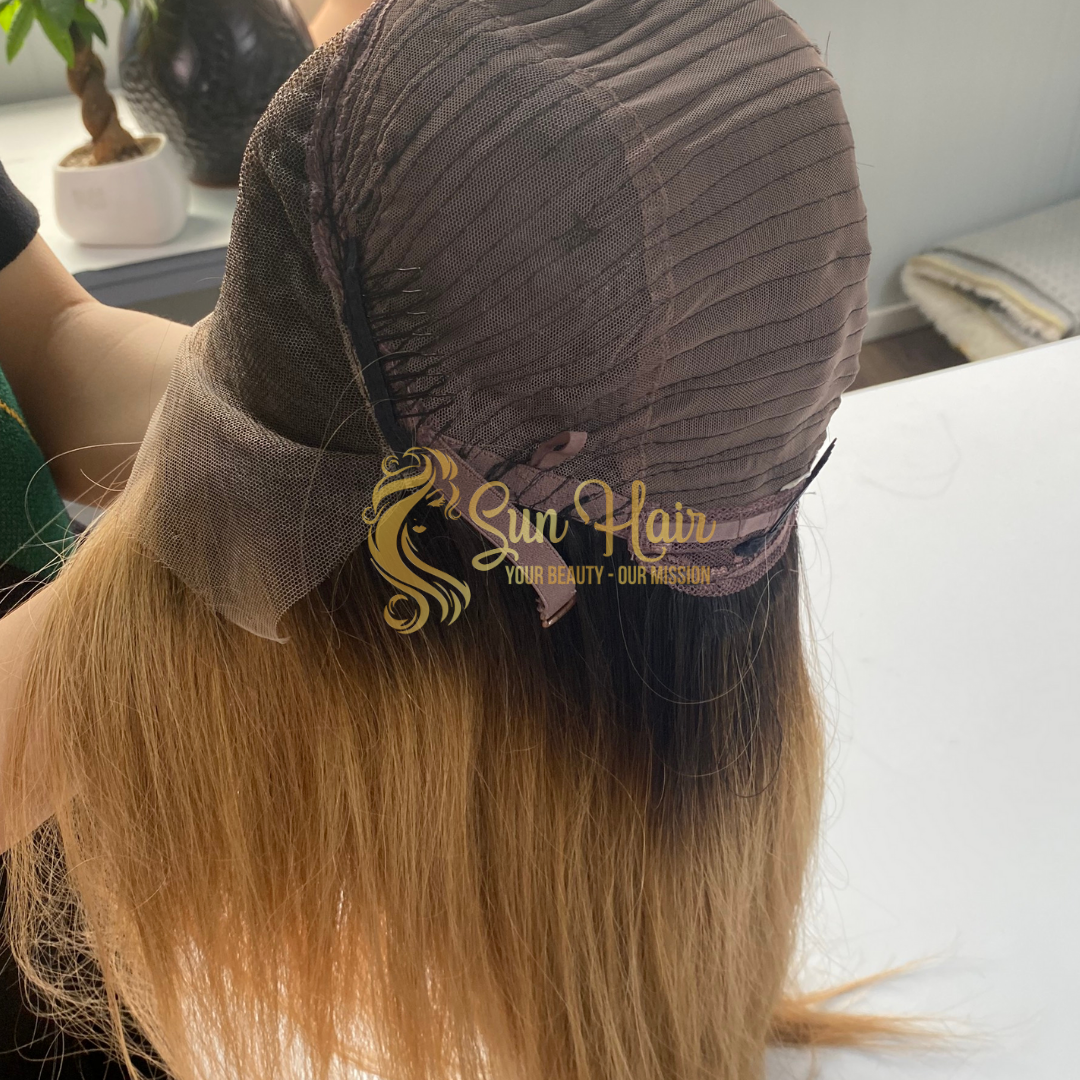 Sun Hair Company Hot Trending Ombre Brown Colour Virgin Straight Wig Hair Medium Size 100% Vietnamese Human Hair Extensions