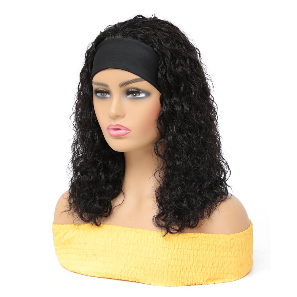 Headband Wigs Human Hair For Women Brazilian Remy Water Wave Human Hair Wig Curly Wigs Human Hair Full Machine Made Easy To Go