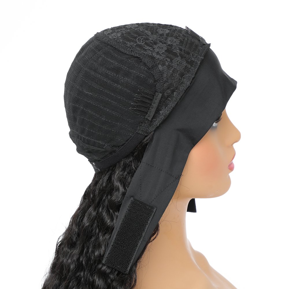 Headband Wigs Human Hair For Women Brazilian Remy Water Wave Human Hair Wig Curly Wigs Human Hair Full Machine Made Easy To Go