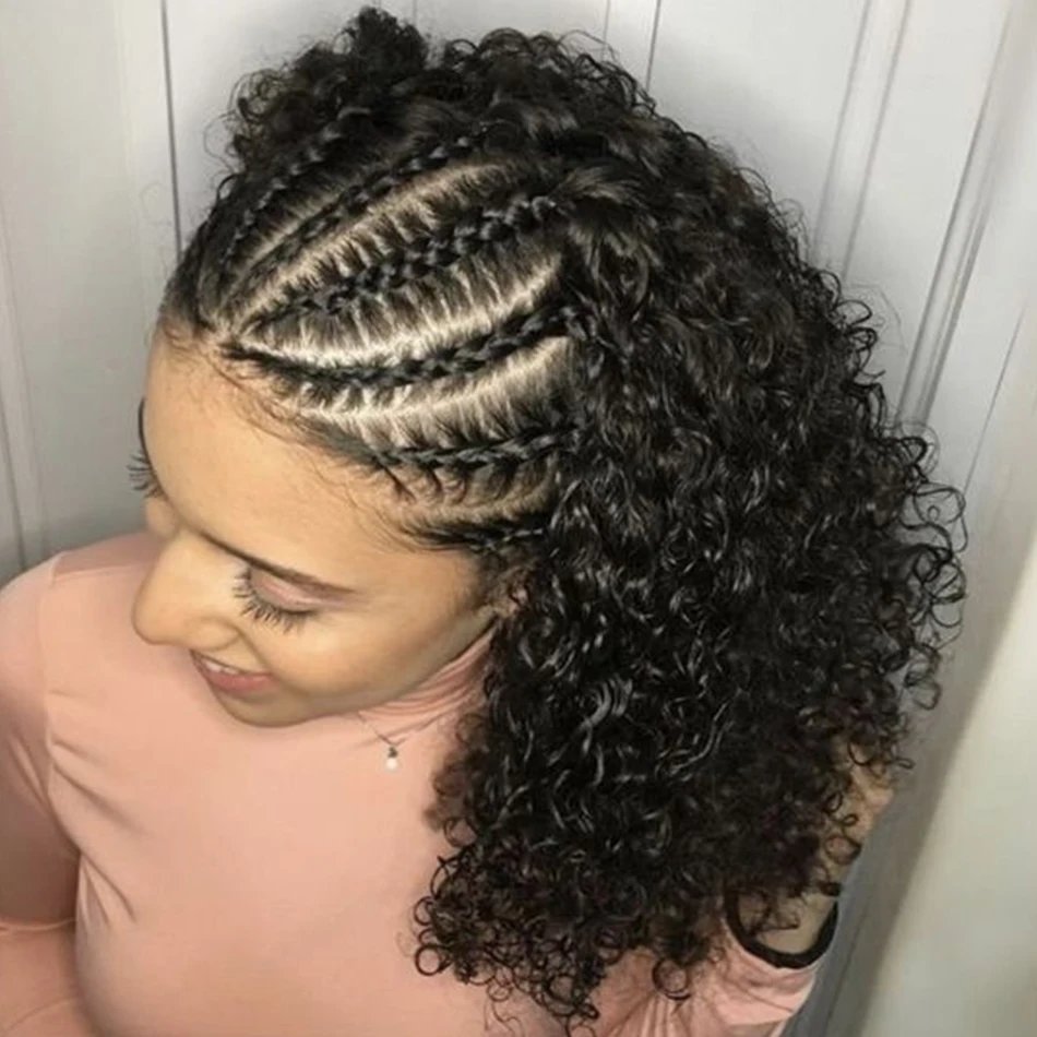 Braiding HD Transparent Lace Front Short Bob Wigs With Full Density 13x4 Lace Frontal Curly Human Hair Wigs From Vietnamese