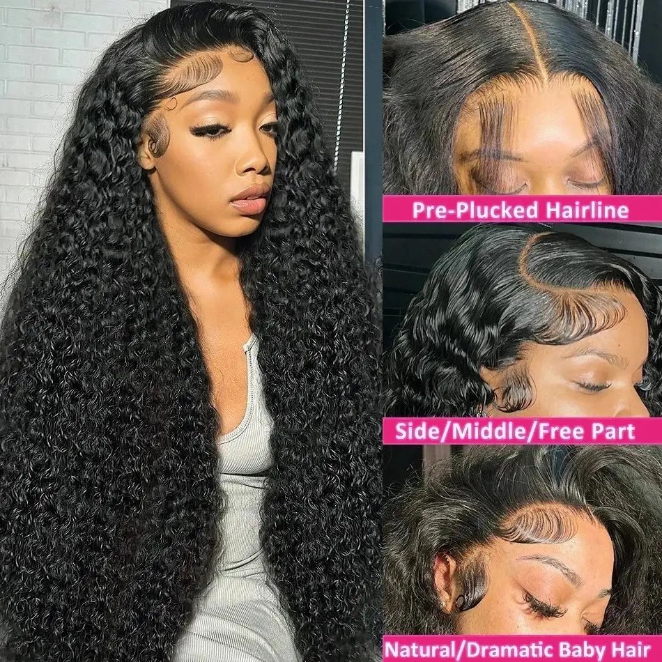 180% 200% density Cuticle Aligned Hair hd lace front wig,13x4 transparent lace frontal wigs,glueless curly indian human hair wig