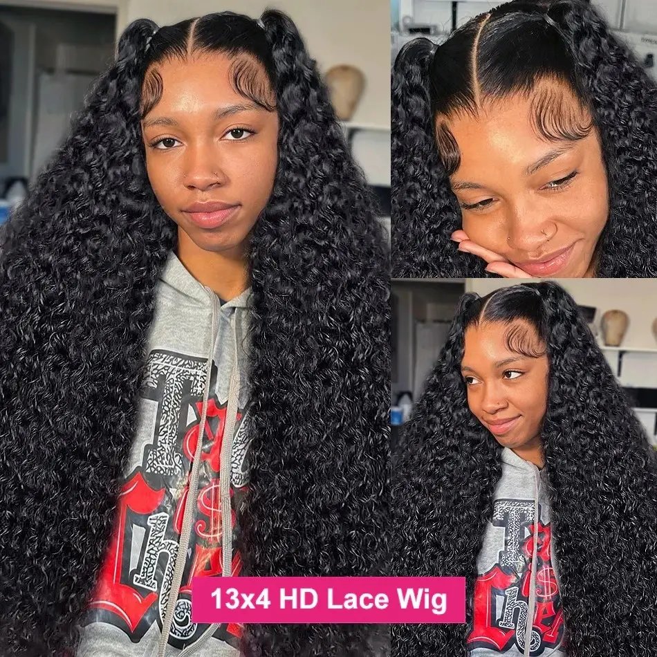 180% 200% density Cuticle Aligned Hair hd lace front wig,13x4 transparent lace frontal wigs,glueless curly indian human hair wig
