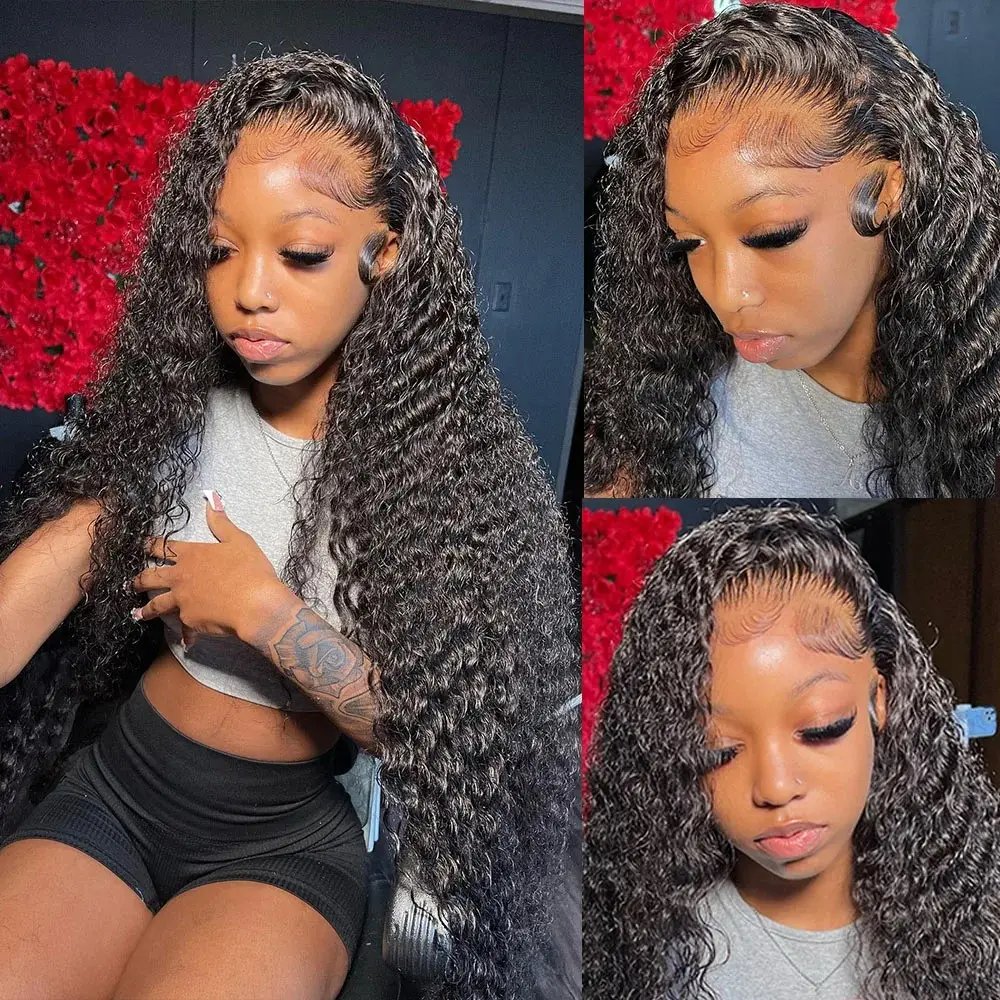 180% 200% density Cuticle Aligned Hair hd lace front wig,13x4 transparent lace frontal wigs,glueless curly indian human hair wig