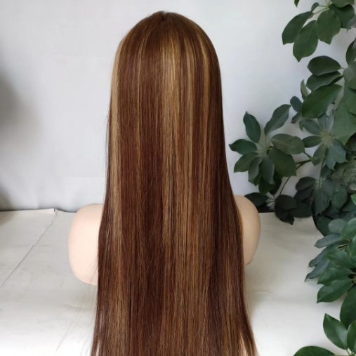 Frontal Wig Ombre Human Hair Wigs Front Wigs Transparent Preplucked Brazilian Straight Glueless Full Lace Highlight Color Lace