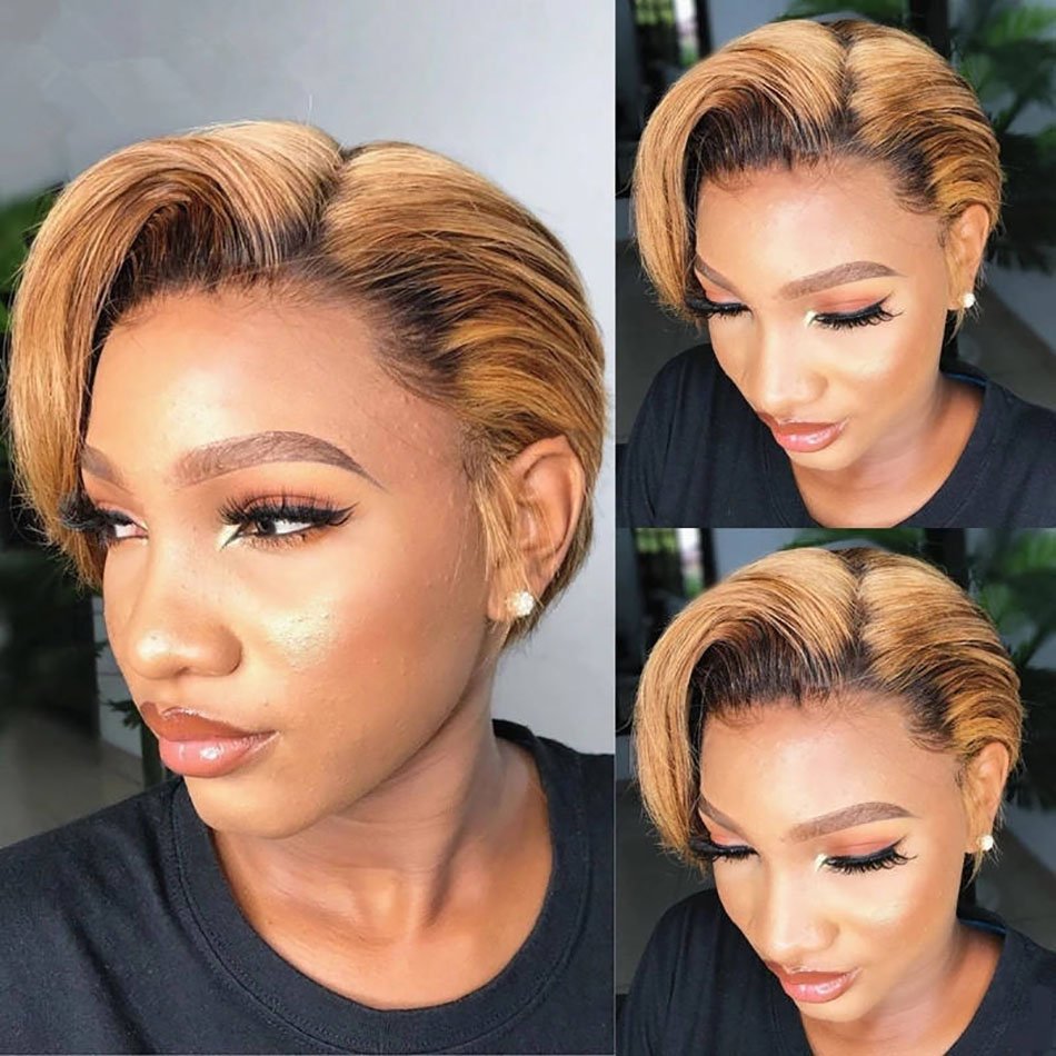 Lace Front Pixie Curls Wig Pre Plucked With Baby Hair,Brazilian Short Pixie Wig,Glueless Lace Frontal Pixie Cut Human Hair Wigs