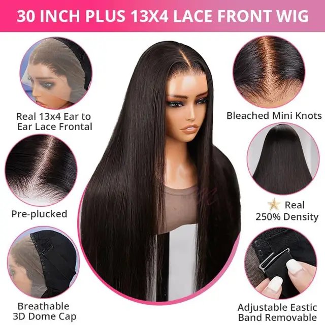 13x6 Raw Indian Lace Frontal Human Hair Wig ,Glueless HD Full Lace Frontal Wigs, Brazilian Straight Curly Wig For Black Women