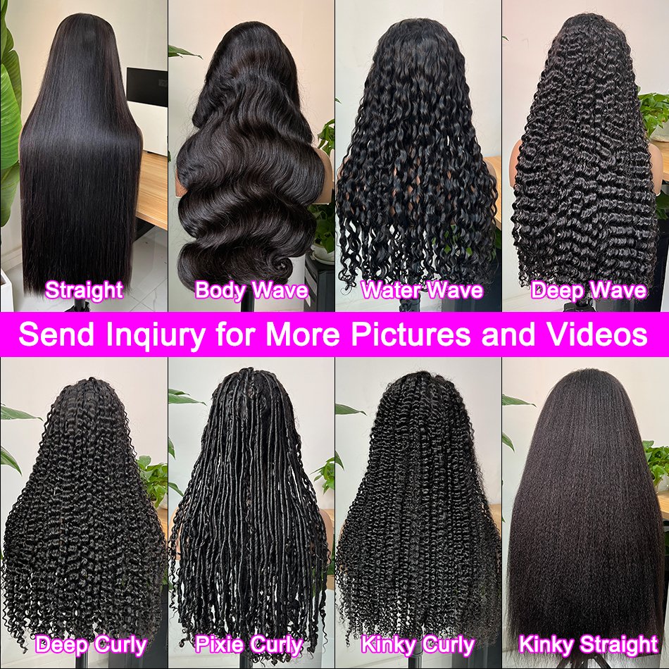 12A Grade Straight HD Transparent 4x4 Lace Front Wig 100% Raw Indian Human Hair 250% 13x4 HD Lace Frontal Human Hair Wigs