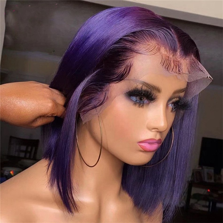 Cheap Grey #613 Blonde Colored Bob Wig Wholesale Peruvian Short Bob Wigs Human Hair Lace Front HD Lace Frontal Wig Human Hair