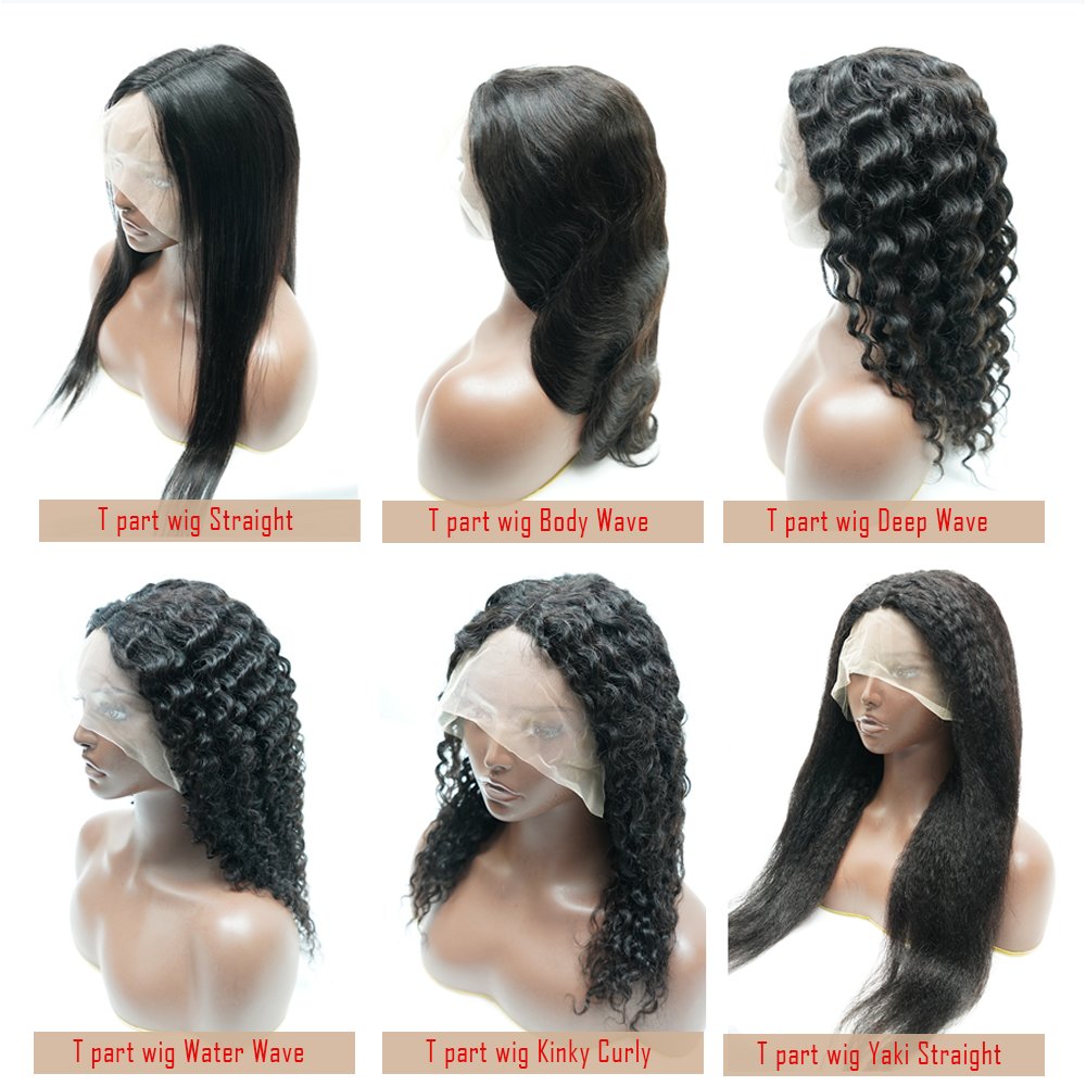 Ready Stock Low Price Brazilian Hair T-part Wig 150% Density 10-26 Inch,Brazilian Curly Human Hair Wigs For Black Women