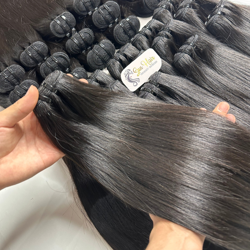 Sun Hair Company Wholesale Hot Selling Natural Black Raw Hair Weft Short Bundles 100% Vietnamese Human Hair Extensions