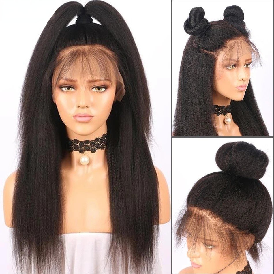 Wholesale Yaki Kinky Straight Glueless Brazilian 13X4 13X6 Hd Thin Transparent Full Lace Frontal Human Hair Wigs For Black Women