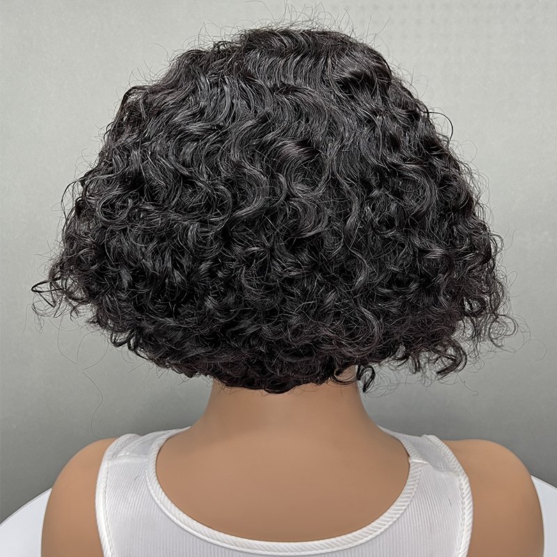 Perruque Frontal Pixie Cut Curls Puff Human Hair Wigs Short Bob Curly Cuticle Aligned Hair Lace Front Wigs for Black Woman
