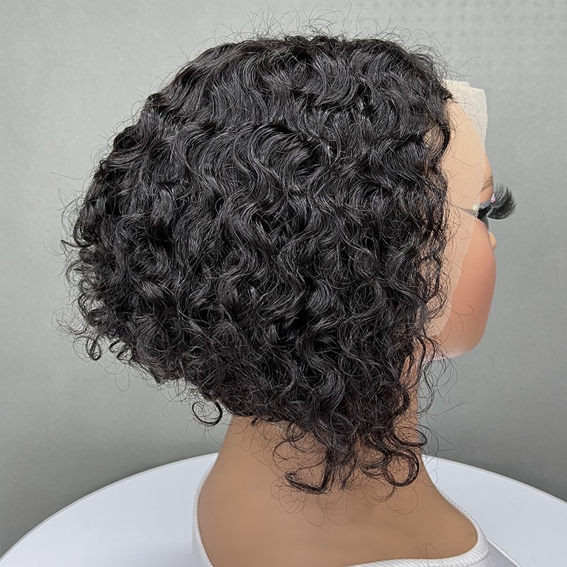 Perruque Frontal Pixie Cut Curls Puff Human Hair Wigs Short Bob Curly Cuticle Aligned Hair Lace Front Wigs for Black Woman
