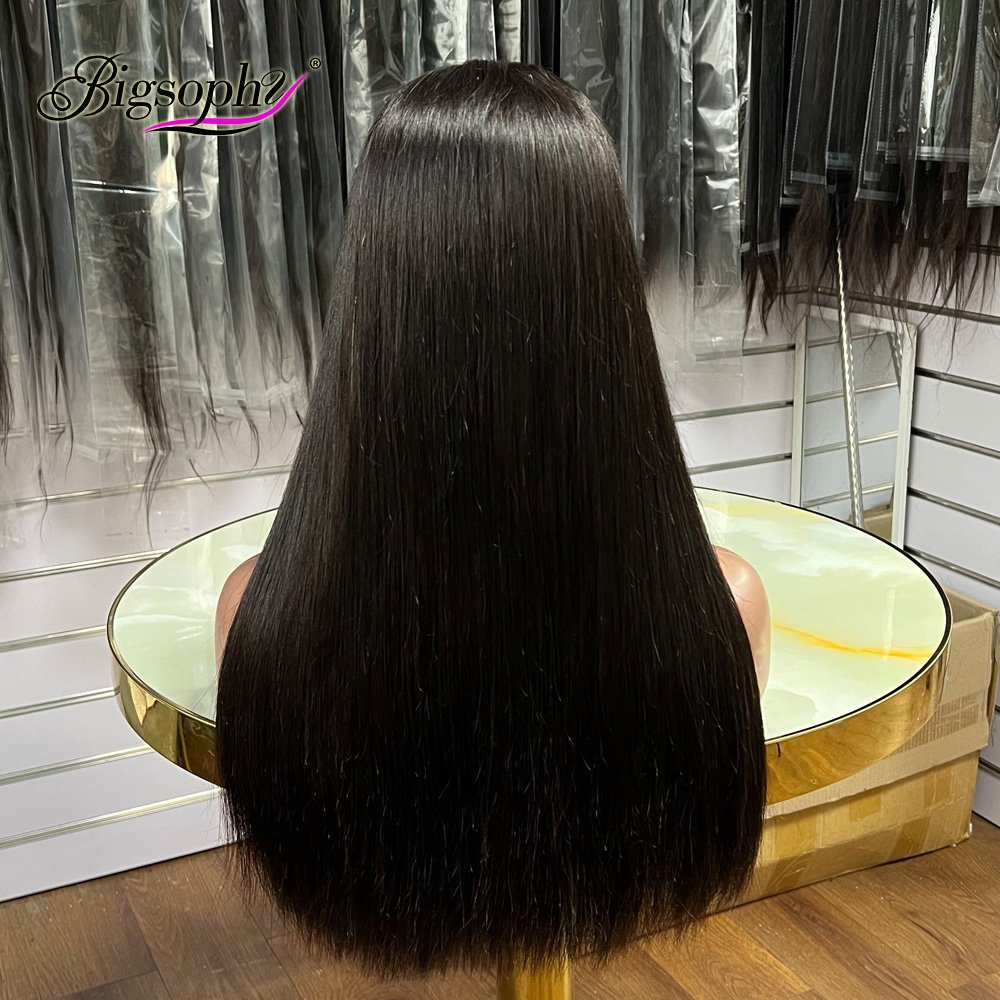 300% Density 330Grams 20Inch Super Double Drawn Vietnam Bone Straight Lace Frontal Closure Human Hair Wigs Wholesale Cheap Price