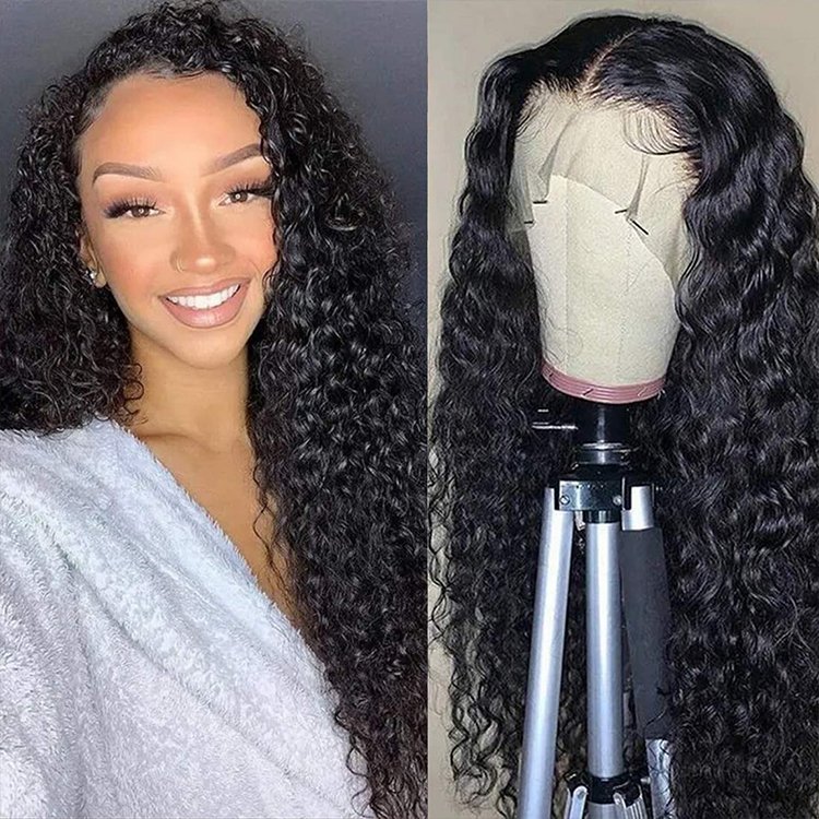 Natural Peruvian Lace Front Wigs HD Transparent Jerry Curly Cuticle Aligned Lace Frontal Wigs Raw Human Hair Lace Wigs