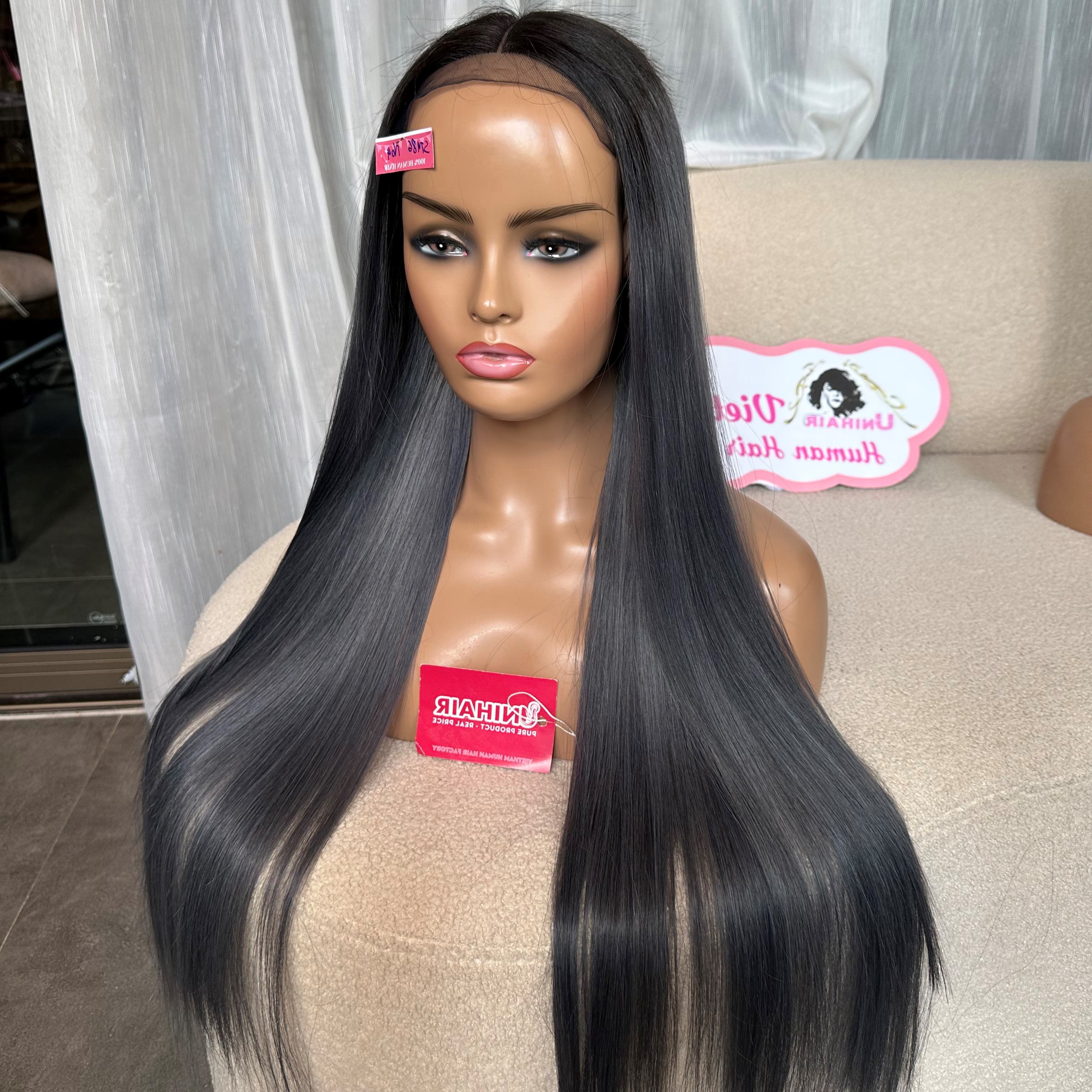 100% Vietnamese Hd Lace Human Hair Wigs Transparent Weft bundles DHL Western Swiss FEDEX Money Long HEN