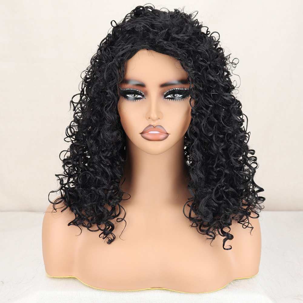 Wholesale HD Glueless Kinky Curly Wigs Synthetic Wigs For Black Women None Lace Front Hair Extensions Synthetic Human Hair Wigs