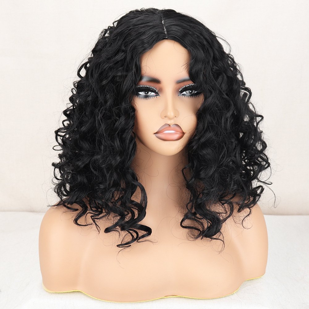 Wholesale HD Glueless Kinky Curly Wigs Synthetic Wigs For Black Women None Lace Front Hair Extensions Synthetic Human Hair Wigs