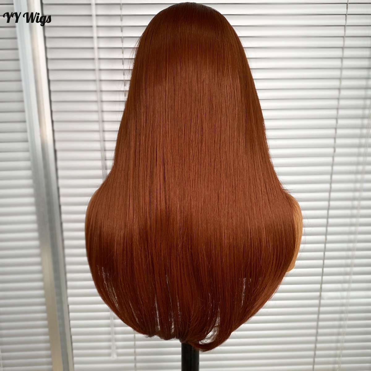350# Brown Futura Synthetic Hair Long Silky Straight Heat Resistant Half Hand Tied Wig Bangs Women High Fiber Light Brown Front