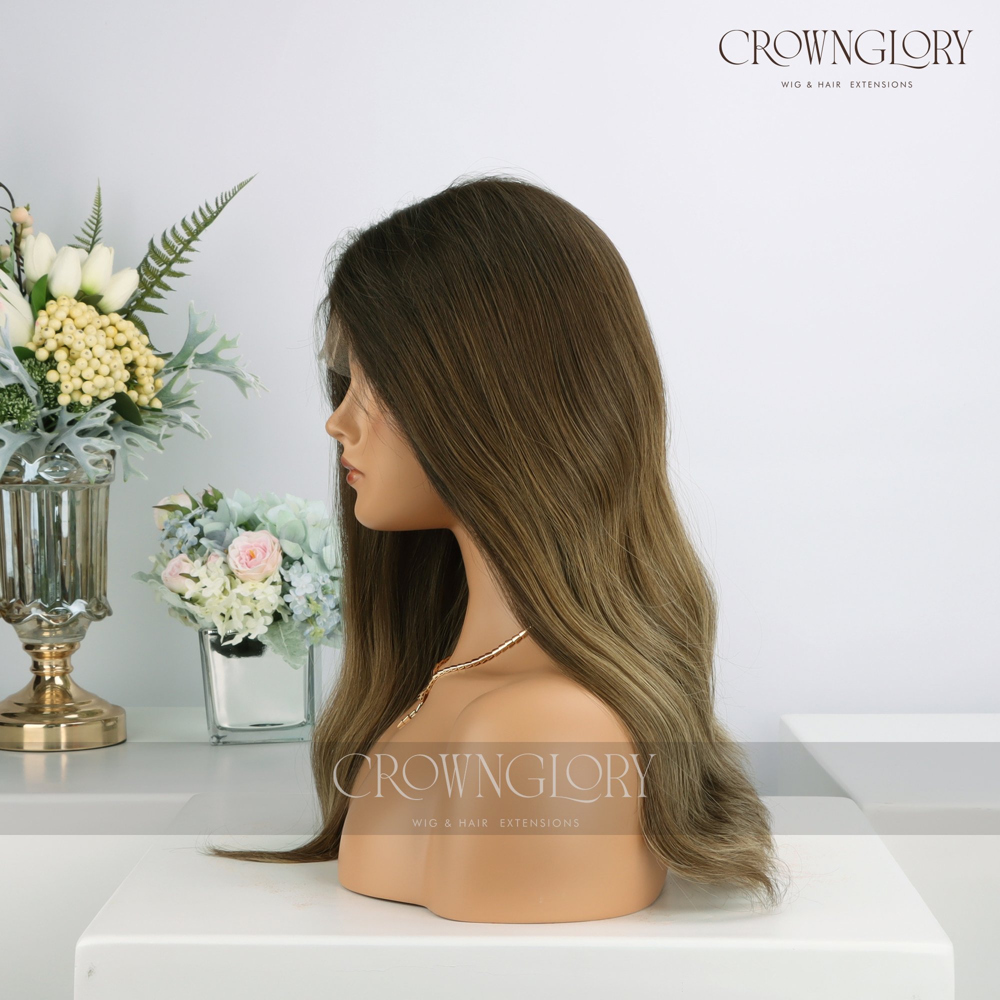 Healthy Ends Ombre Brown Color Cuticle Aligned Human Hair Swiss Lace Front Wigs For White Women